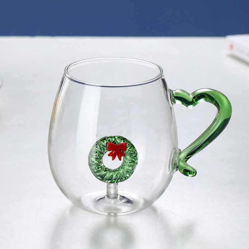 Creative Christmas Fashion Snowman Tree Glass Cup