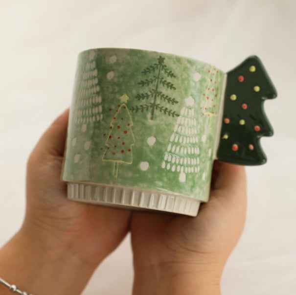 Cinnamon-flavored Christmas Hand-painted Gingerbread Man Ceramic Mug