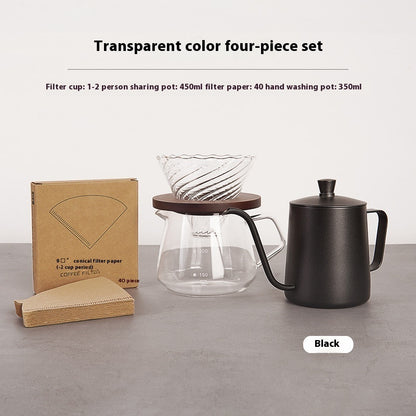 Handmade Coffee Dripper with Borosilicate Glass Filter Cup Set