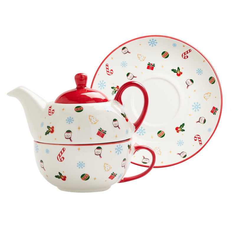 Creative Christmas Gold-plated Ceramic Cups And Plates