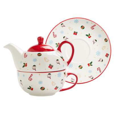 Creative Christmas Gold-plated Ceramic Cups And Plates