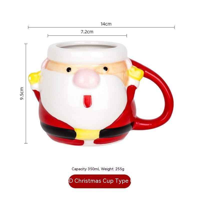Santa Claus Ceramic Cup Cartoon 3D Hand-painted