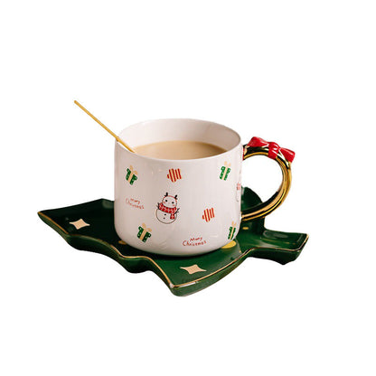 Christmas Coffee Cup And Saucer With High Value