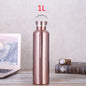 Large-capacity Sports Bottle with 304 Rose Gold Stainless Steel Vacuum Flask and All-Steel Lid