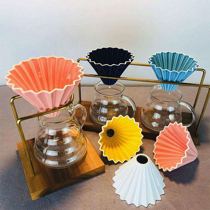 Origami Ceramic Coffee Dripper - Pour Over Coffee Cone