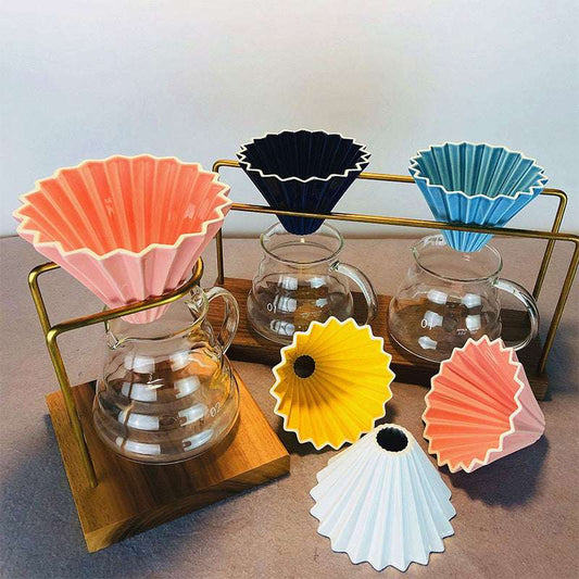 Origami Ceramic Coffee Dripper - Pour Over Coffee Cone