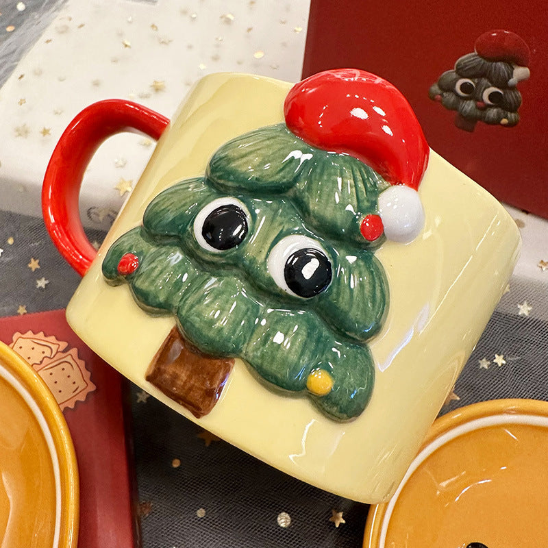 Hand-painted Cute Christmas Tree Coffee Mug