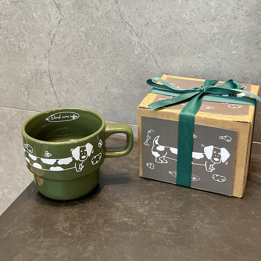 Coffee Cup Gift Box Featuring Adorable Dachshund Dog Design