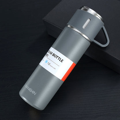 Travel Coffee Insulated Thermos with Cup - Hot & Cold Beverage Companion