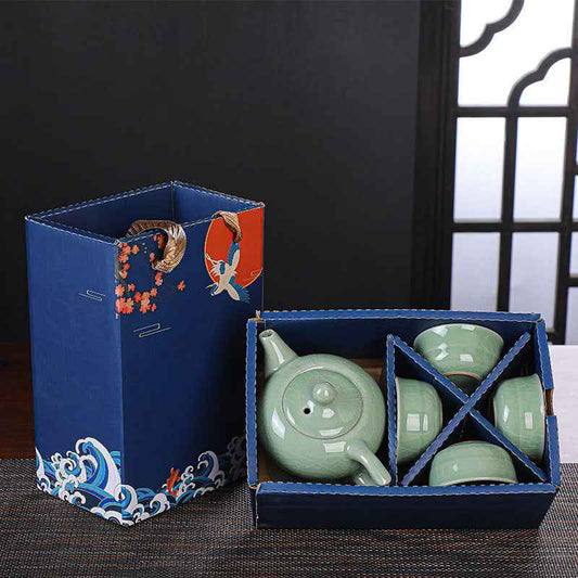 Travel Tea Set Gift Box One Pot And Four Cups