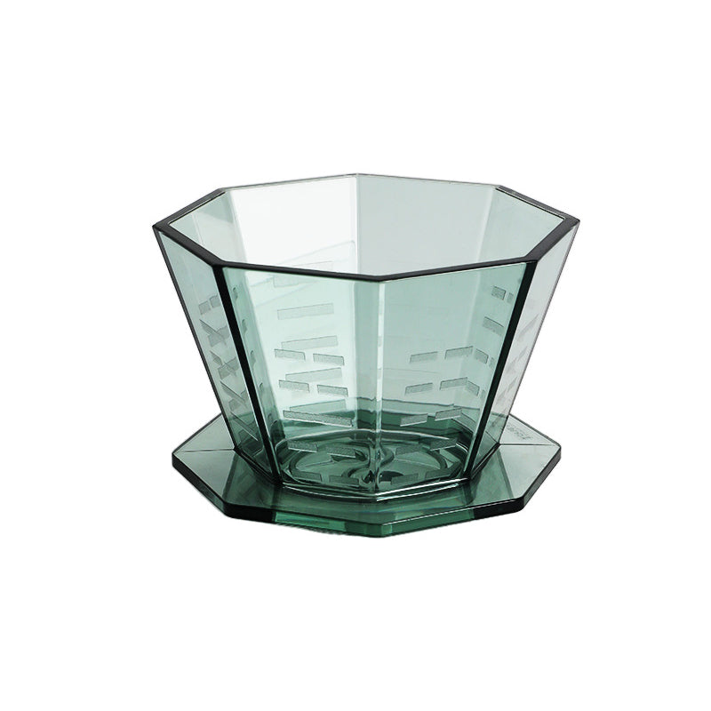 ctagonal pour-over coffee dripper, translucent green. Modern and elegant coffee filter cone for pour-over brewing. Shop now FREE SHIPPING