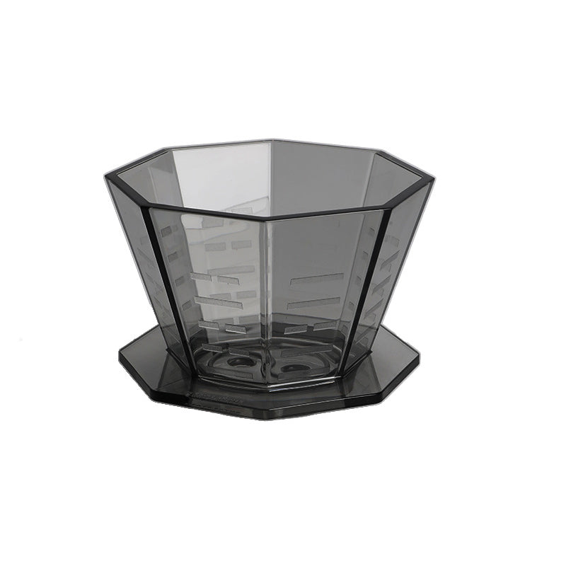 ctagonal pour-over coffee dripper, translucent green. Modern and elegant coffee filter cone for pour-over brewing. Shop now