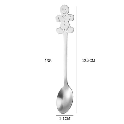 Creative Coffee Holiday Gift Box Stainless Steel Christmas Tableware Spoon