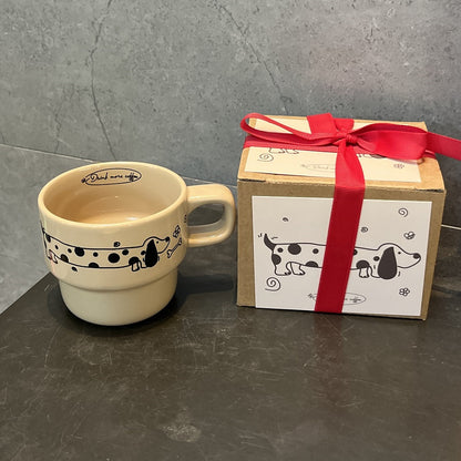Coffee Cup Gift Box Featuring Adorable Dachshund Dog Design
