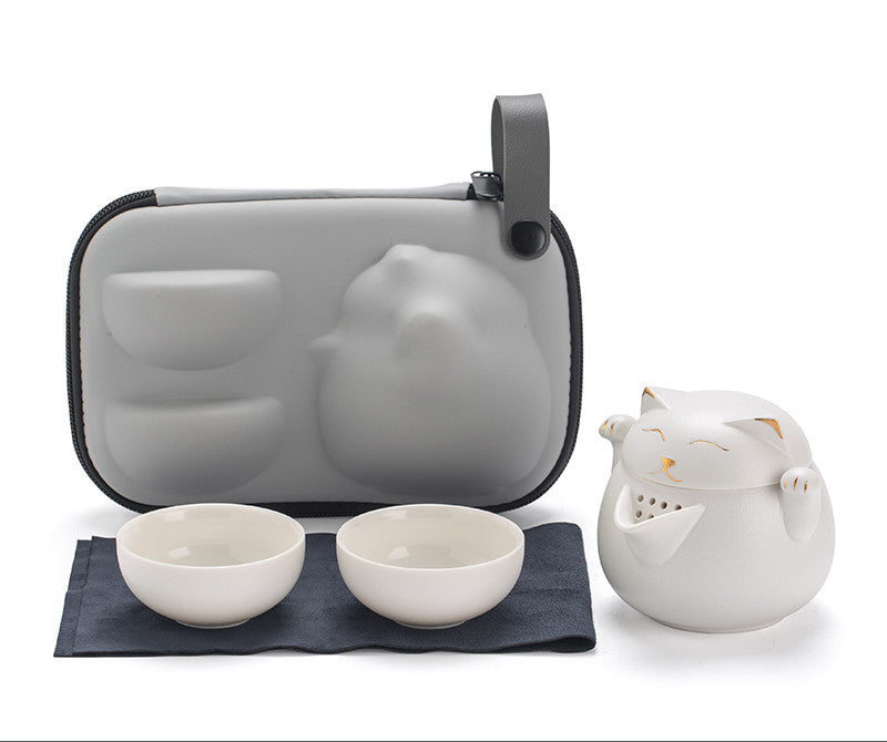 Tea Set Portable - Pot And Two Cups Outdoor Storage Bag