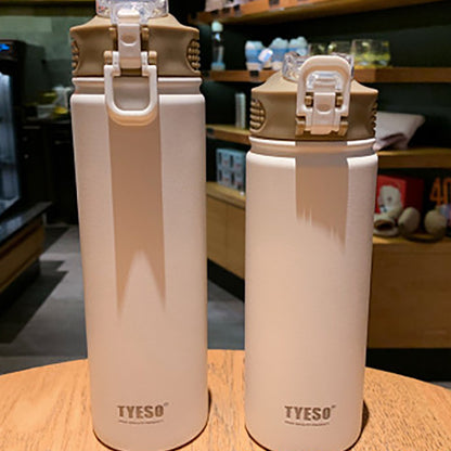 Sippy Coffee Cup Stainless Steel Flask - 304 Vacuum Insulated Outdoor Sports Bottle