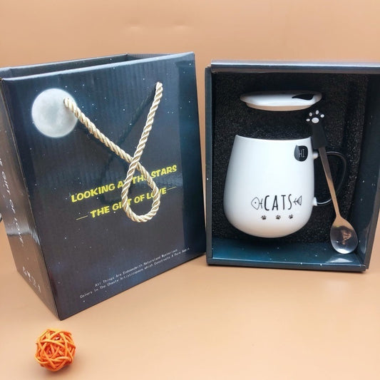 Cat Lover Gift Box Ceramic Mug - Perfect Gift for Cat Enthusiasts