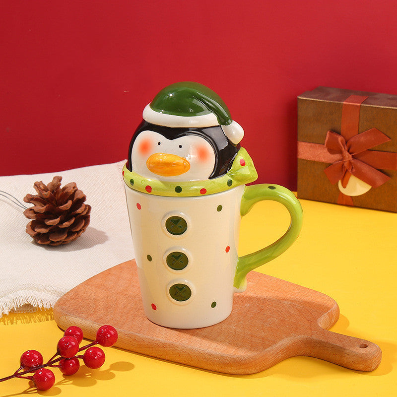 Cartoon Style Cute Ceramic Xmas Mug