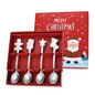 Stainless Steel Tableware Cartoon Gingerbread Man Coffee Spoon Christmas Spoon Gift Box