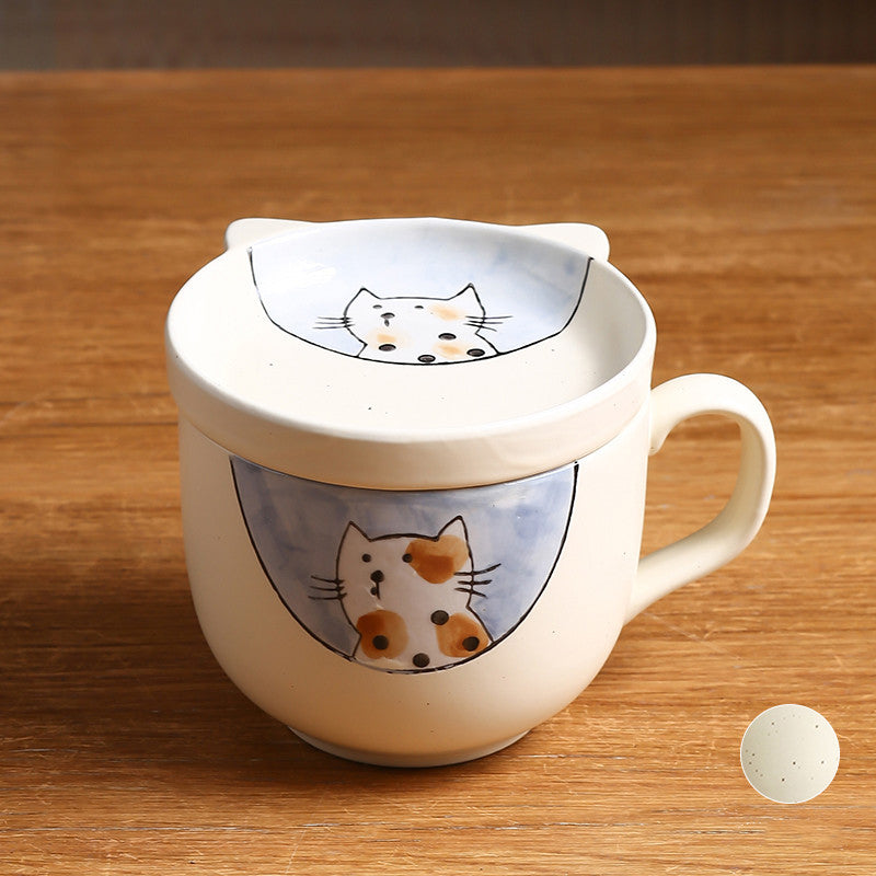 Ceramic Cup Gift Set with Lid, Large Capacity and Spoon Set in Gift Box