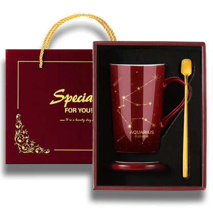 Gift Box with Coffee Cup and Spoon for Milk Coffee Lovers