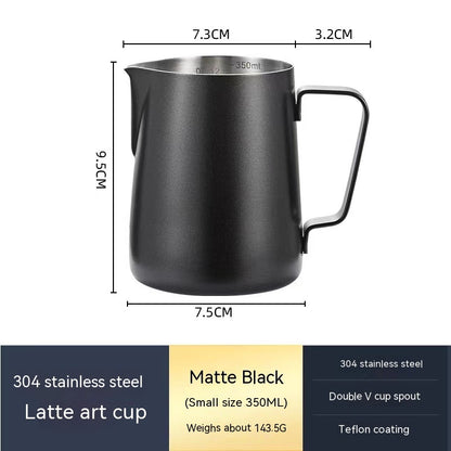 Frothing Pitcher with V-Shaped Pointed Design for Perfect Milk Froth