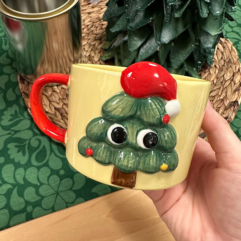 Hand-painted Cute Christmas Tree Coffee Mug