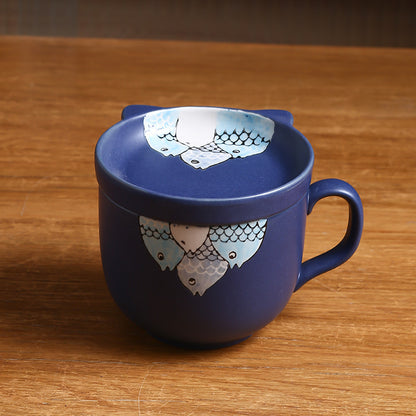 Ceramic Cup Gift Set with Lid, Large Capacity and Spoon Set in Gift Box