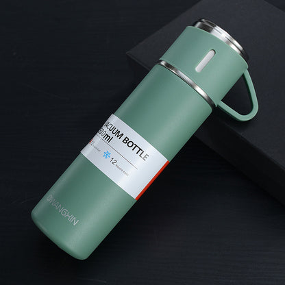 Travel Coffee Insulated Thermos with Cup - Hot & Cold Beverage Companion
