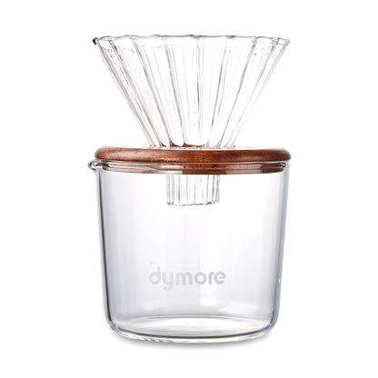  dymore glass coffee dripper and carafe, pour over coffee brewing process, fresh brewed coffee. Shop now