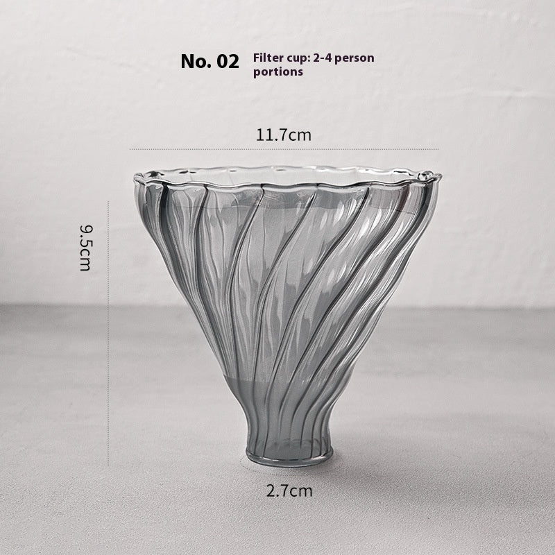 Handmade Coffee Dripper with Borosilicate Glass Filter Cup Set