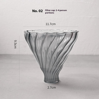 Handmade Coffee Dripper with Borosilicate Glass Filter Cup Set