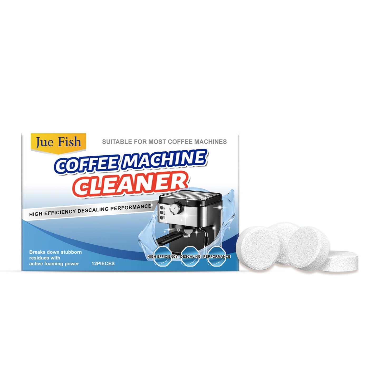 Coffee Machine Cleaning Tablets - 12-Piece Descaling & Cleaning Pack