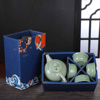 Travel Tea Set Gift Box One Pot And Four Cups