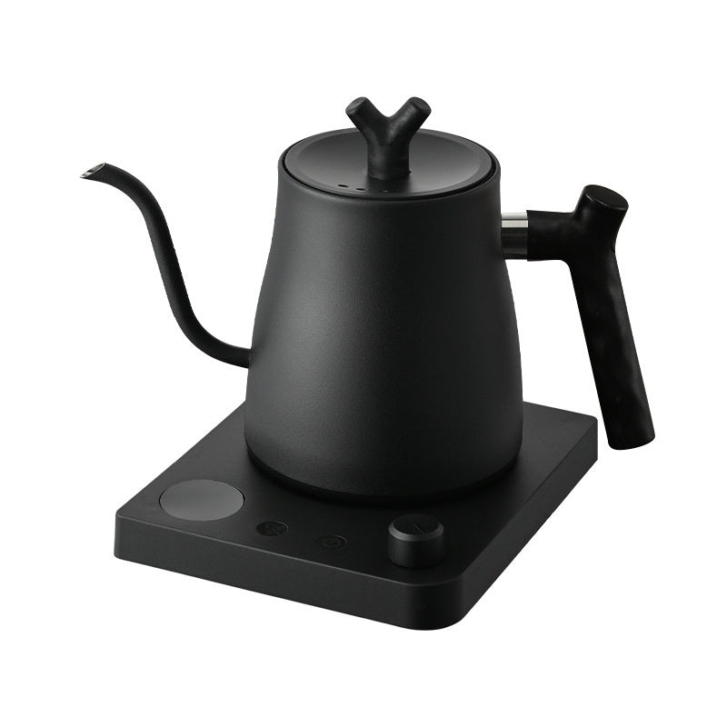 Black electric kettle on a white background