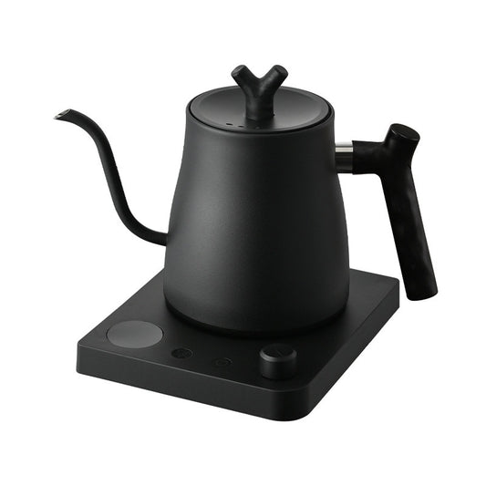 Black electric kettle on a white background