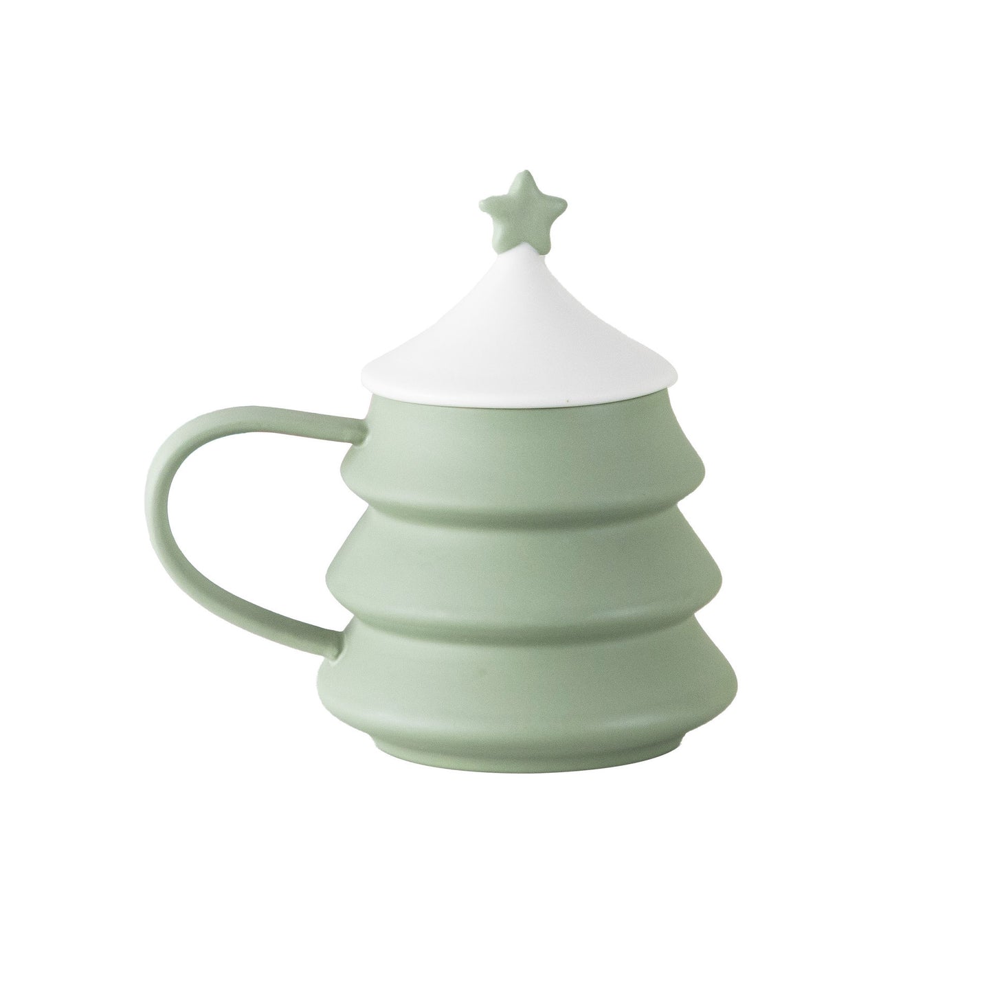 Creative Large Christmas Tree Ceramic Mug With Lid