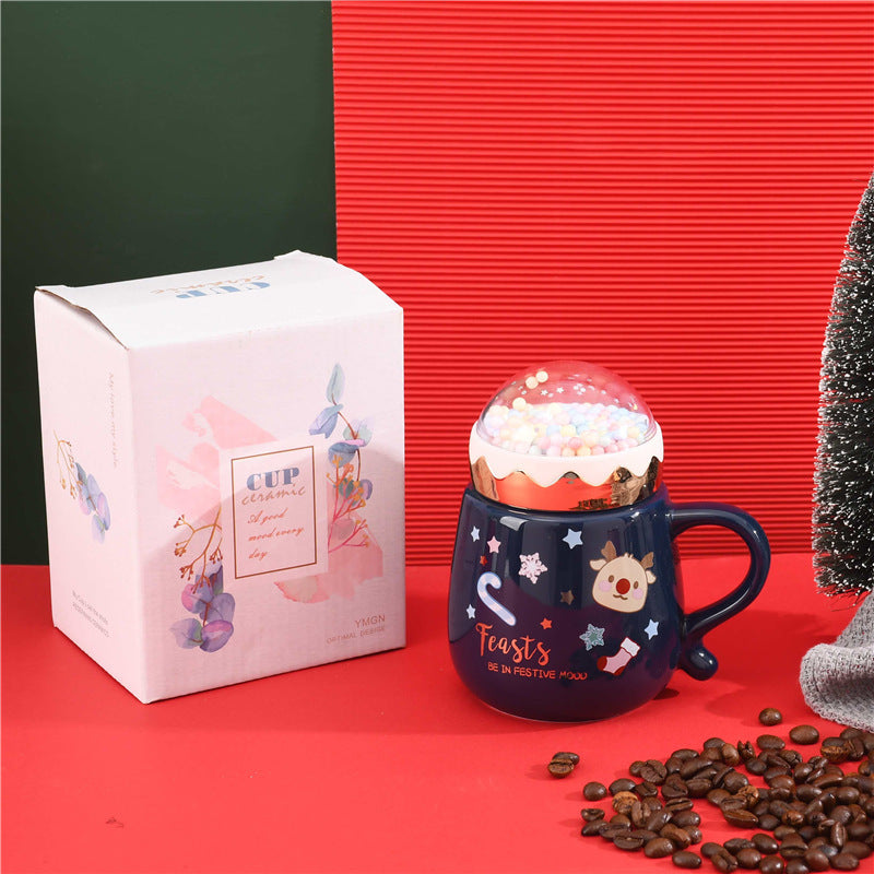 New Christmas Gift Ceramic Mug With Lid