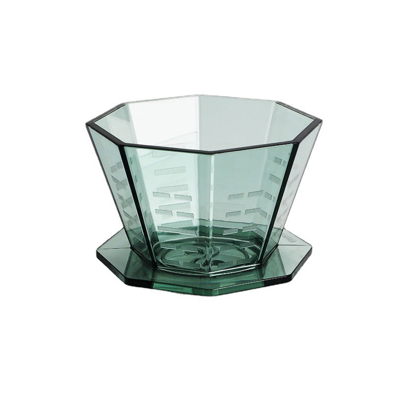 Octagonal pour-over coffee dripper, translucent green. Modern and elegant coffee filter cone for pour-over brewing. Shop Now FREE SHIPPING