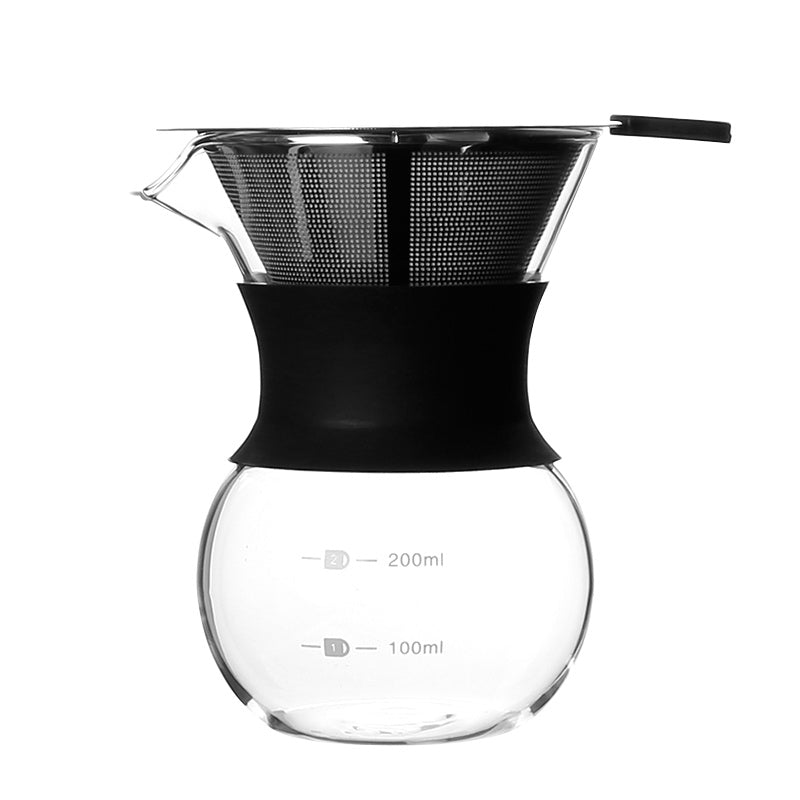 200ml pour-over coffee brewer with a stainless steel filter and glass jug Shop now FREE SHIPPING