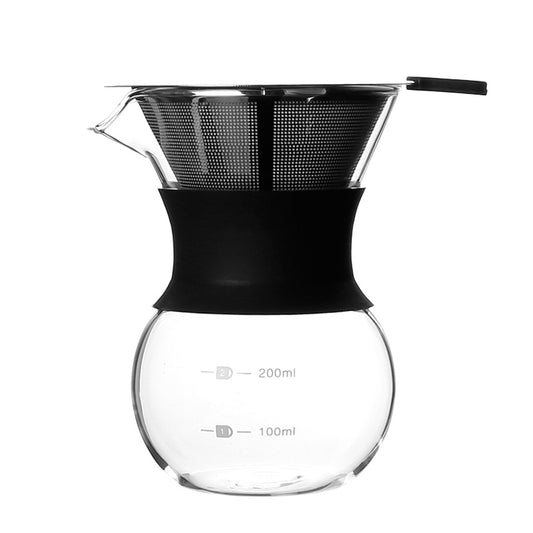 200ml pour-over coffee brewer with a stainless steel filter and glass jug Shop now FREE SHIPPING