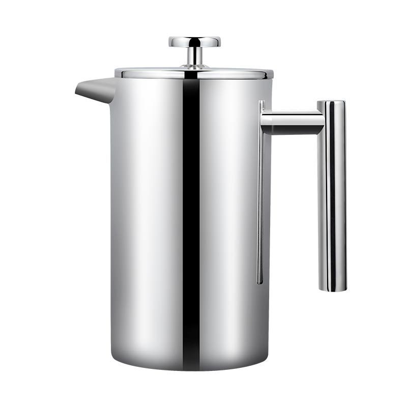 Stainless steel French press coffee maker on a white background shop now free shipping